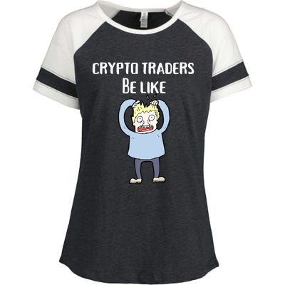 CRYPTO TRADERS BE LIKE Premium Enza Ladies Jersey Colorblock Tee