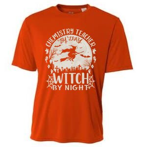 Chemistry Teacher By Day Witch By Night Funny Halloween Cute Gift Cooling Performance Crew T-Shirt