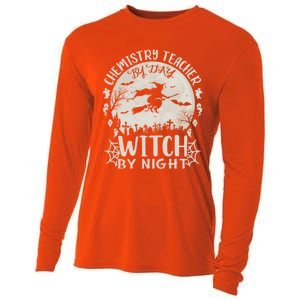 Chemistry Teacher By Day Witch By Night Funny Halloween Cute Gift Cooling Performance Long Sleeve Crew