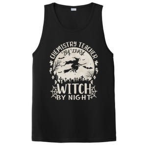 Chemistry Teacher By Day Witch By Night Funny Halloween Cute Gift PosiCharge Competitor Tank