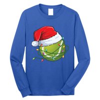 Christmas Tennis Ball In Santa Hat Wrapped In Holiday Lights Long Sleeve Shirt