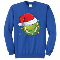 Christmas Tennis Ball In Santa Hat Wrapped In Holiday Lights Sweatshirt