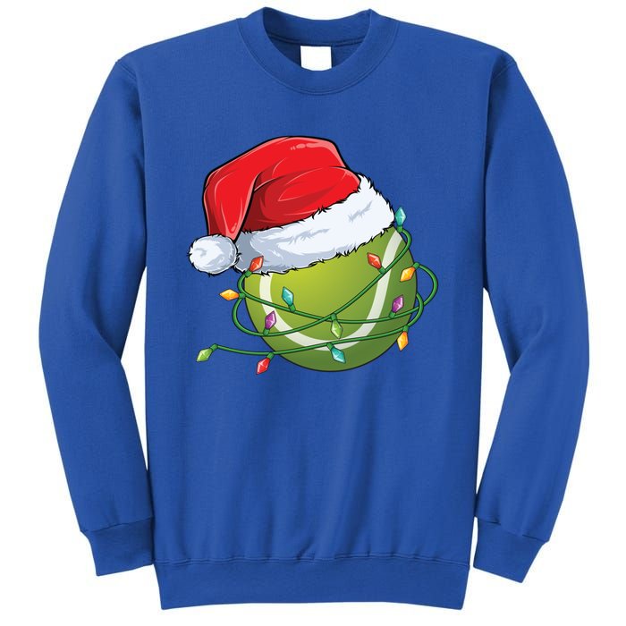 Christmas Tennis Ball In Santa Hat Wrapped In Holiday Lights Sweatshirt