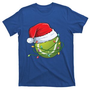 Christmas Tennis Ball In Santa Hat Wrapped In Holiday Lights T-Shirt