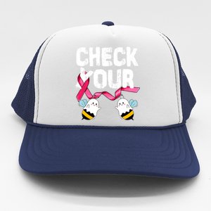 Check The Boo Bees Halloween Costume Breast Cancer Gift Trucker Hat