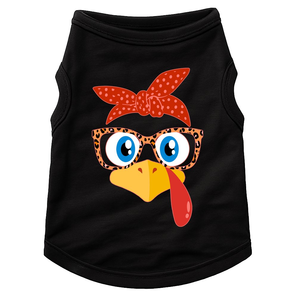 Cute Thanksgiving Bandana Glasses Turkey Girl Doggie Tank