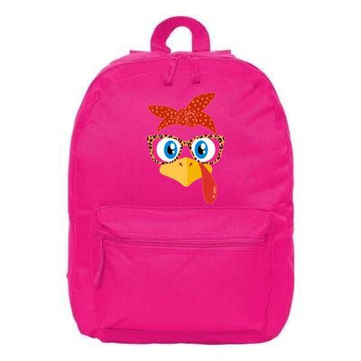 Cute Thanksgiving Bandana Glasses Turkey Girl 16 in Basic Backpack
