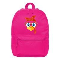 Cute Thanksgiving Bandana Glasses Turkey Girl 16 in Basic Backpack