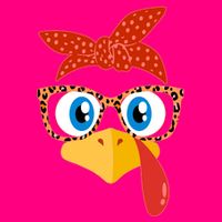 Cute Thanksgiving Bandana Glasses Turkey Girl 16 in Basic Backpack