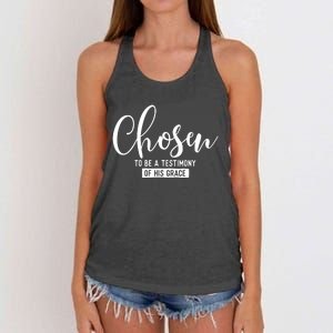 Chosen To Be A Testimony Of His Grace Christian Faith Women's Knotted Racerback Tank