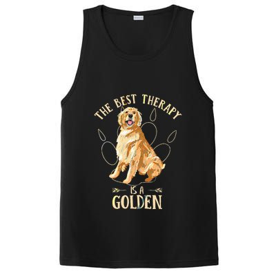 Colorful The Best Therapy Is A Golden Retriever Puppy Lover PosiCharge Competitor Tank