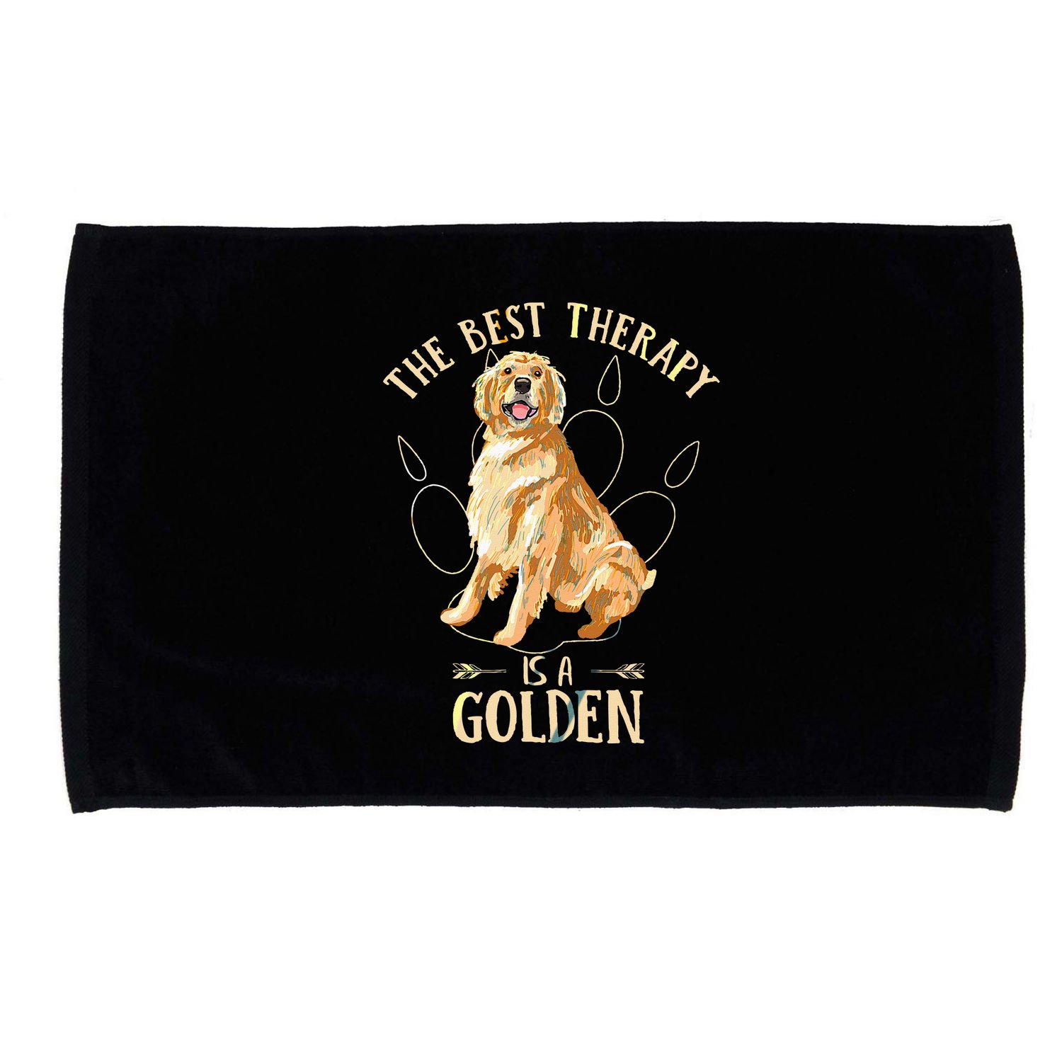 Colorful The Best Therapy Is A Golden Retriever Puppy Lover Microfiber Hand Towel
