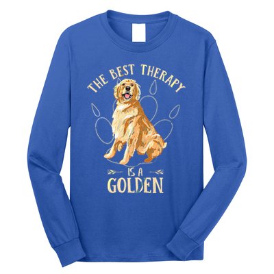 Colorful The Best Therapy Is A Golden Retriever Puppy Lover Long Sleeve Shirt