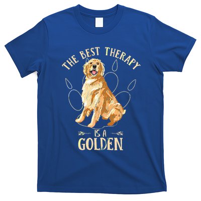Colorful The Best Therapy Is A Golden Retriever Puppy Lover T-Shirt