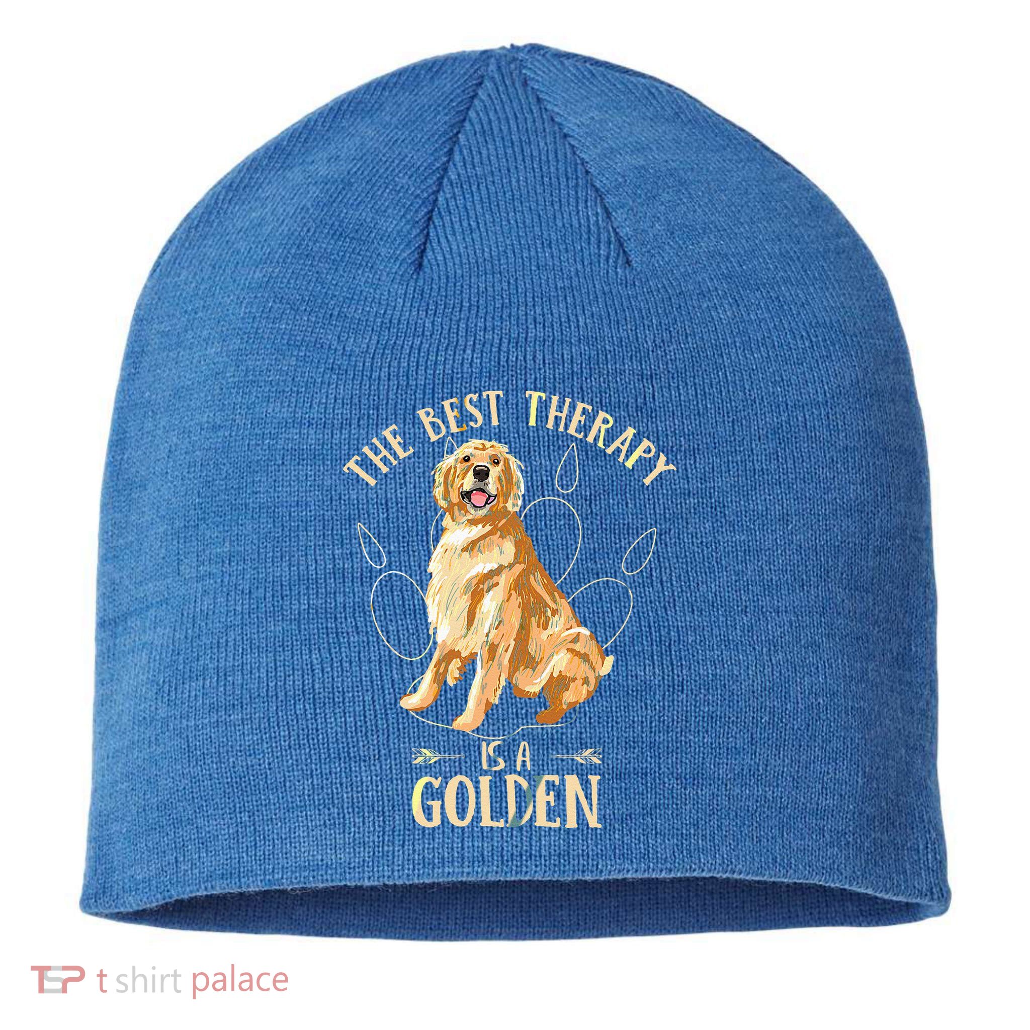 Colorful The Best Therapy Is A Golden Retriever Puppy Lover Sustainable Beanie