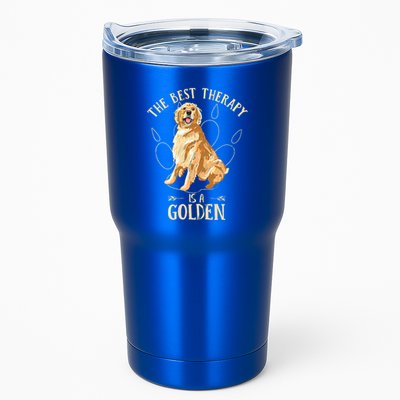 Colorful The Best Therapy Is A Golden Retriever Puppy Lover Tumbler