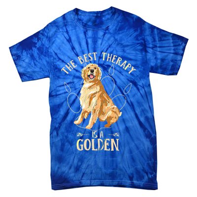 Colorful The Best Therapy Is A Golden Retriever Puppy Lover Tie-Dye T-Shirt