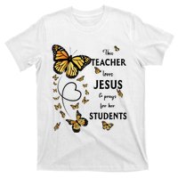 Christian Teacher Butterfly This Teacher Loves Jesus T-Shirt