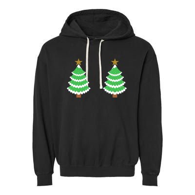 Christmas Tree Boobs Xmas Snow Funny Tree Boobs Gifts Garment-Dyed Fleece Hoodie