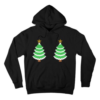 Christmas Tree Boobs Xmas Snow Funny Tree Boobs Gifts Hoodie