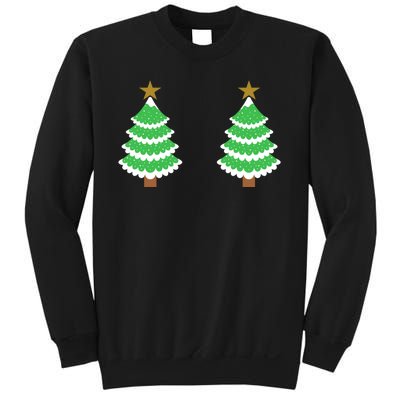 Christmas Tree Boobs Xmas Snow Funny Tree Boobs Gifts Sweatshirt