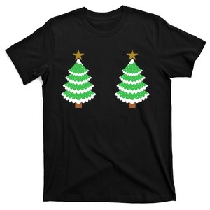 Christmas Tree Boobs Xmas Snow Funny Tree Boobs Gifts T-Shirt