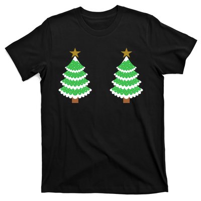 Christmas Tree Boobs Xmas Snow Funny Tree Boobs Gifts T-Shirt