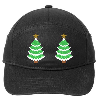 Christmas Tree Boobs Xmas Snow Funny Tree Boobs Gifts 7-Panel Snapback Hat