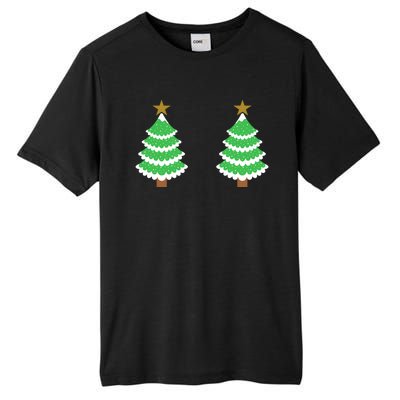 Christmas Tree Boobs Xmas Snow Funny Tree Boobs Gifts Tall Fusion ChromaSoft Performance T-Shirt