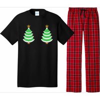 Christmas Tree Boobs Xmas Snow Funny Tree Boobs Gifts Pajama Set