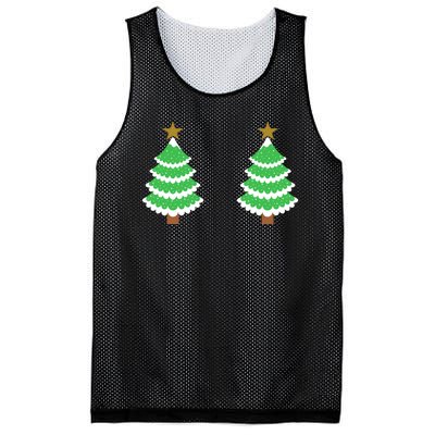 Christmas Tree Boobs Xmas Snow Funny Tree Boobs Gifts Mesh Reversible Basketball Jersey Tank