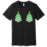 Christmas Tree Boobs Xmas Snow Funny Tree Boobs Gifts Premium T-Shirt