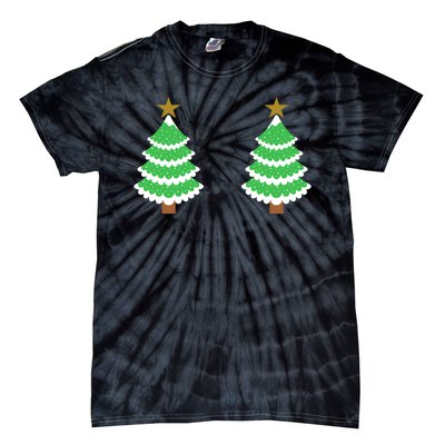 Christmas Tree Boobs Xmas Snow Funny Tree Boobs Gifts Tie-Dye T-Shirt