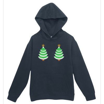 Christmas Tree Boobs Xmas Snow Funny Tree Boobs Gifts Urban Pullover Hoodie