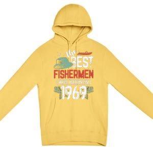 Cute The Best Fisherman Are Born In 1969 Fishing Hat Trout Boat Premium Pullover Hoodie