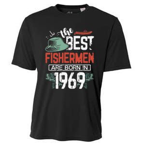 Cute The Best Fisherman Are Born In 1969 Fishing Hat Trout Boat Cooling Performance Crew T-Shirt