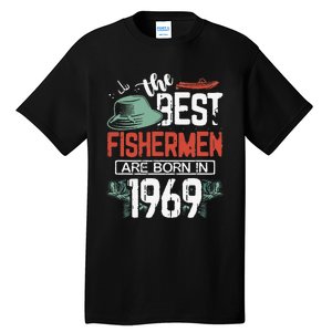 Cute The Best Fisherman Are Born In 1969 Fishing Hat Trout Boat Tall T-Shirt