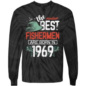 Cute The Best Fisherman Are Born In 1969 Fishing Hat Trout Boat Tie-Dye Long Sleeve Shirt