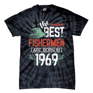 Cute The Best Fisherman Are Born In 1969 Fishing Hat Trout Boat Tie-Dye T-Shirt