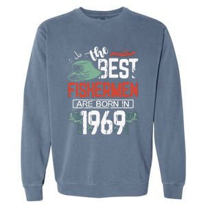 Cute The Best Fisherman Are Born In 1969 Fishing Hat Trout Boat Garment-Dyed Sweatshirt