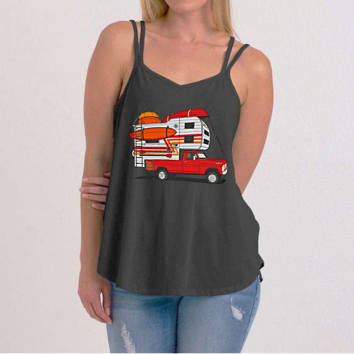 Camping Truck Boats Watercraft Kayaks And Paddleboards Cool Gift Women's Strappy Tank