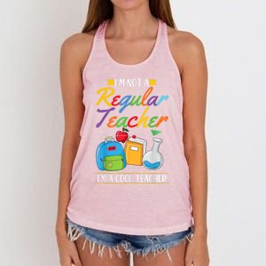 Cool Teacher Back To School 1st Day Educator Teaching Women's Knotted Racerback Tank