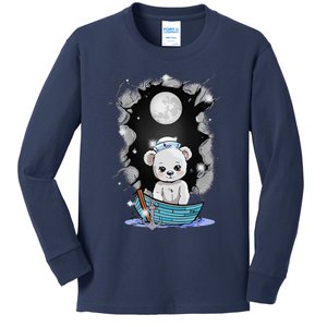 Cute Teddy Bear Teddy Bear Sailor Mystical Maritime Child Kids Long Sleeve Shirt