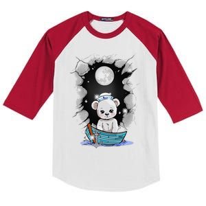 Cute Teddy Bear Teddy Bear Sailor Mystical Maritime Child Kids Colorblock Raglan Jersey