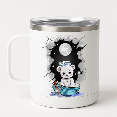 Cute Teddy Bear Teddy Bear Sailor Mystical Maritime Child 12 oz Stainless Steel Tumbler Cup