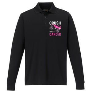 Crush Truck Breast Cancer Performance Long Sleeve Polo