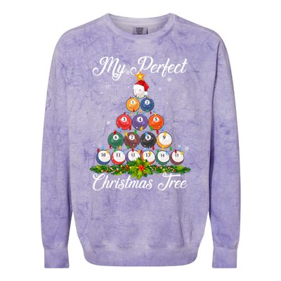 Christmas Tree Billiards Ugly Xmas Sweater Great Gift Colorblast Crewneck Sweatshirt