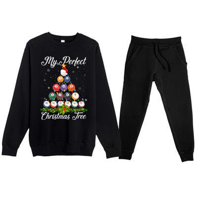 Christmas Tree Billiards Ugly Xmas Sweater Great Gift Premium Crewneck Sweatsuit Set