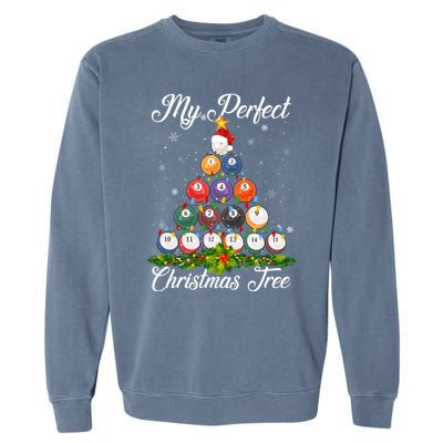 Christmas Tree Billiards Ugly Xmas Sweater Great Gift Garment-Dyed Sweatshirt