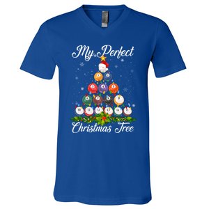 Christmas Tree Billiards Ugly Xmas Sweater Great Gift V-Neck T-Shirt